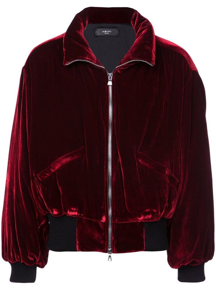 Amiri High Neck Bomber Jacket - Red