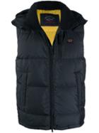 Paul & Shark Hodded Feather Down Gilet - Blue