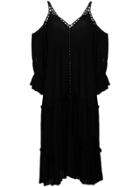 Jonathan Simkhai Button Trim Drop Shoulders Shift Dress - Black