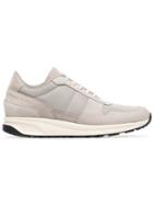 Common Projects Grey Track Vintage Stacked Leather Sneakers
