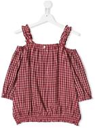 Dondup Kids Teen Gingham Check Blouse - Red