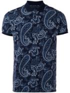 Etro Paisley Print, Short Sleeve Polo Shirt, Men's, Size: Xxl, Blue, Cotton