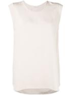 Loro Piana - Rear Pleat Tank - Women - Silk - 42, Nude/neutrals, Silk