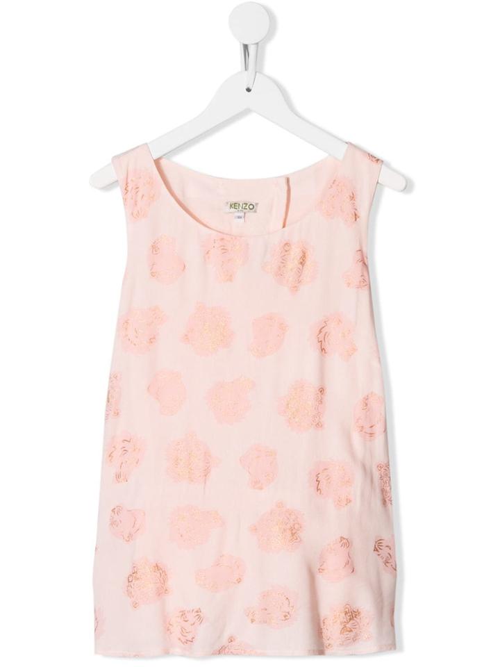 Kenzo Kids Teen Iridescent Logos Print Top - Pink