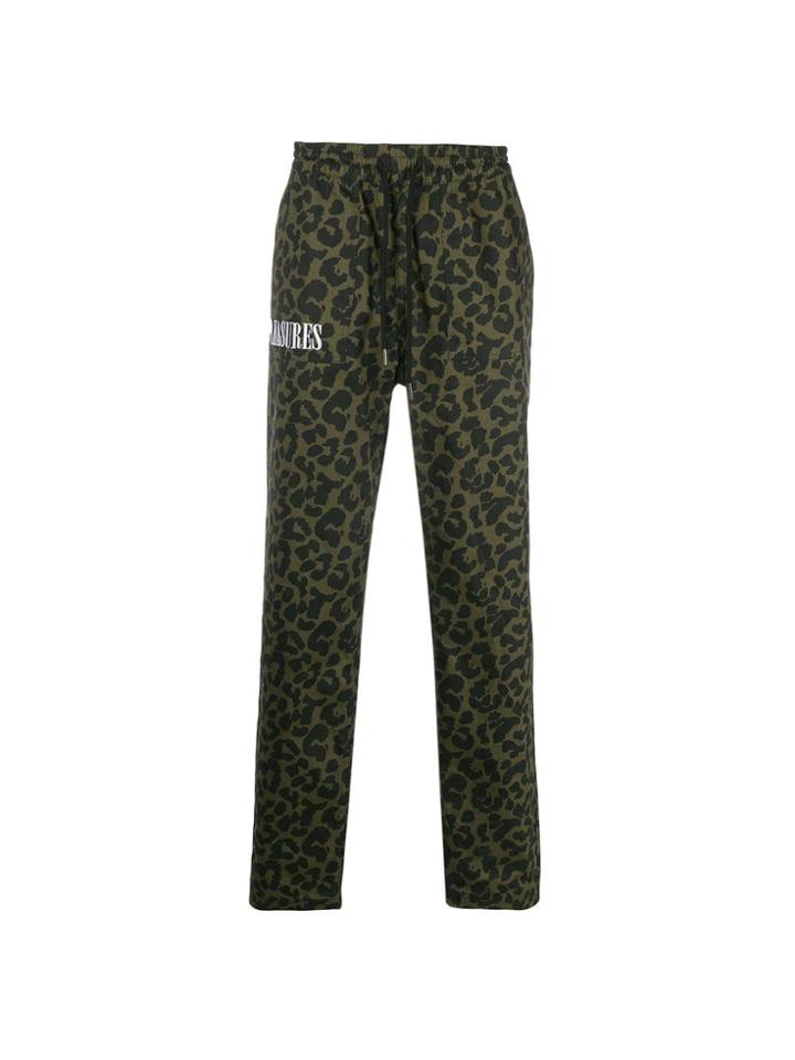 Pleasures Leopard Print Drawstring Trousers - Green