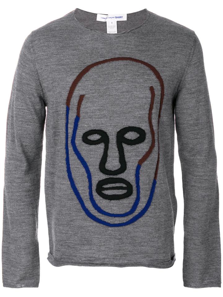 Comme Des Garçons Shirt Face Patch Top - Grey
