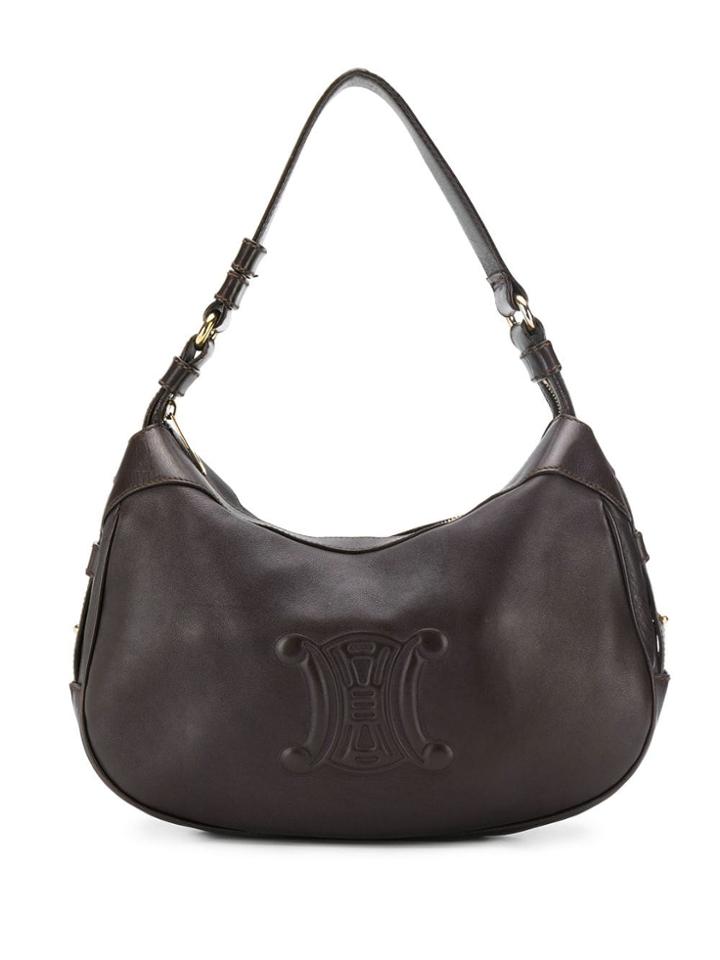 Céline Pre-owned Embossed Logo Shoulder Bag - Brown
