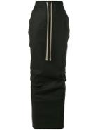 Rick Owens Drkshdw Fitted Long Drawstring Skirt - Black