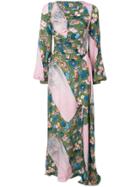 House Of Holland Brush Paint Floral Maxi Dress - Green