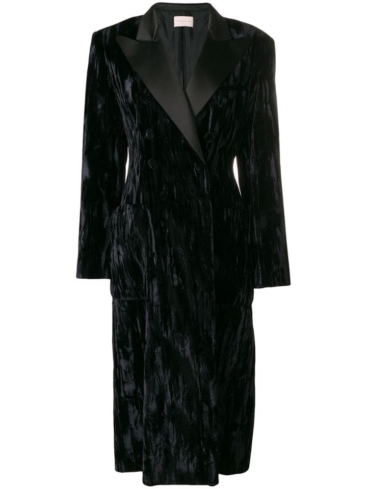 Christopher Kane Crushed Velvet Coat - Black