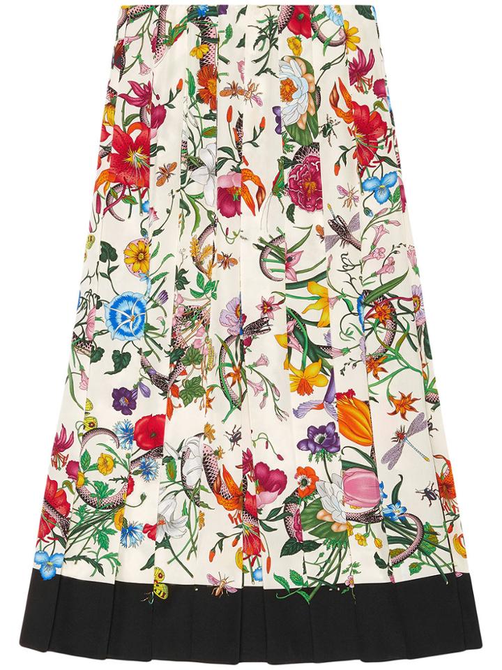 Gucci Flora Snake Print Skirt - Multicolour