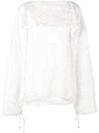 Chalayan Ruched Jumper, Women's, Size: Small, White, Cotton/polyester