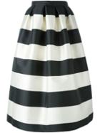Rochas Striped Skirt, Women's, Size: 44, Nude/neutrals, Silk/polyester