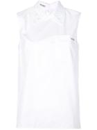 Miu Miu Rear Button Tank Shirt - White