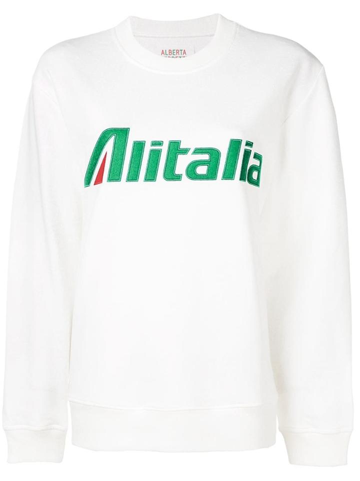 Alberta Ferretti Slogan Embroidered Sweater - White
