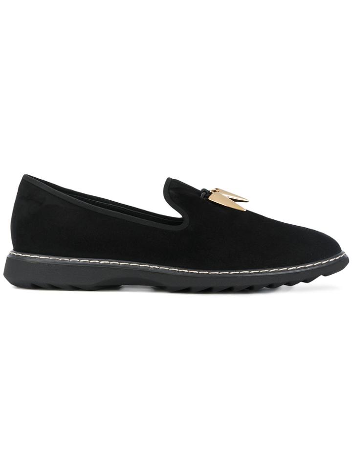 Giuseppe Zanotti Design Stew Shark Tooth Loafers - Black