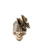 Alexander Mcqueen Butterfly Skull Ring, Women's, Size: O 1/2, Metallic, Brass