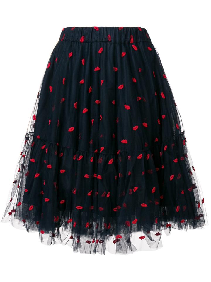 P.a.r.o.s.h. Lips Embellished Skirt - Blue