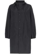 Helmut Lang Tonal Logo Hooded Raincoat - Black