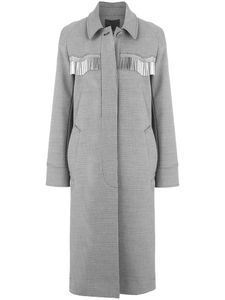 Alexander Wang Checkered Car Coat - Black
