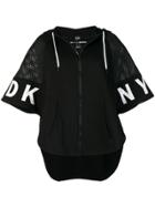 Dkny Net Insert Short Sleeve Hoodie - Black