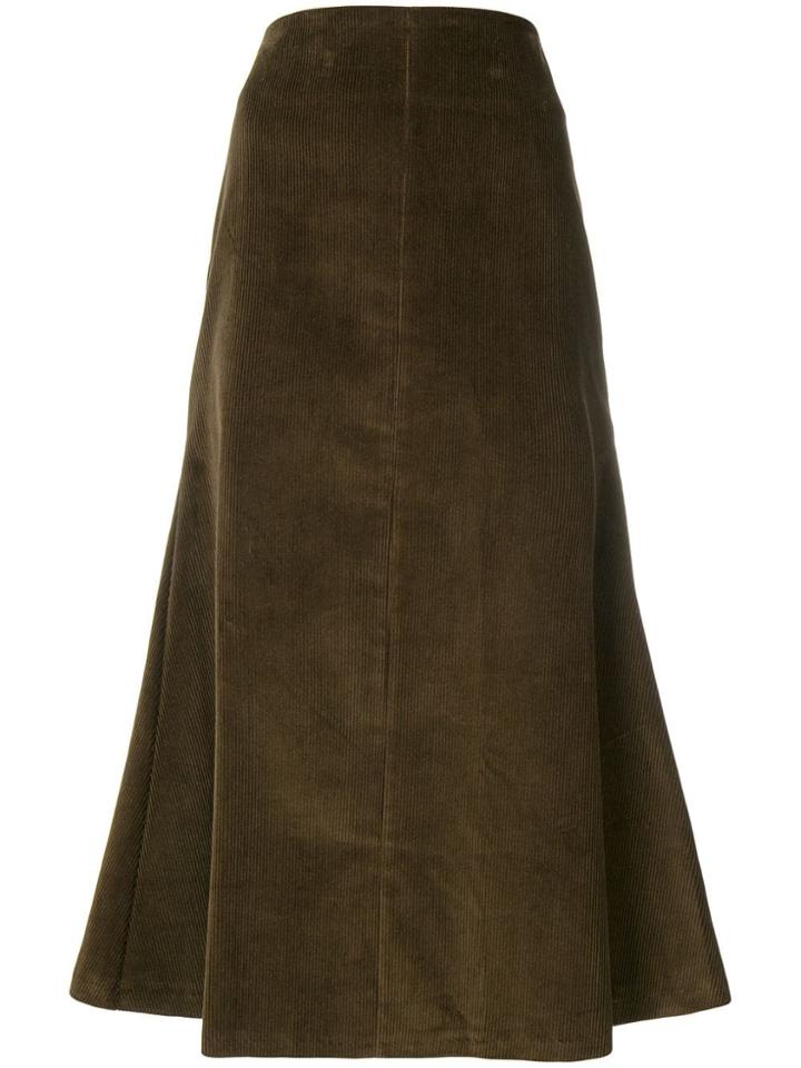 A.w.a.k.e. Corduroy A-line Skirt - Brown