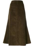 A.w.a.k.e. Corduroy A-line Skirt - Brown