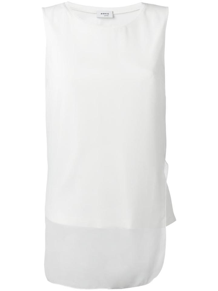 Akris Layered Tank Top, Women's, Size: 40, Nude/neutrals, Polyester/viscose/silk
