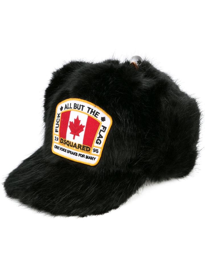 Dsquared2 Appliqué Badge Hat - Black