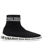Miu Miu Ankle Length Sneakers - Black