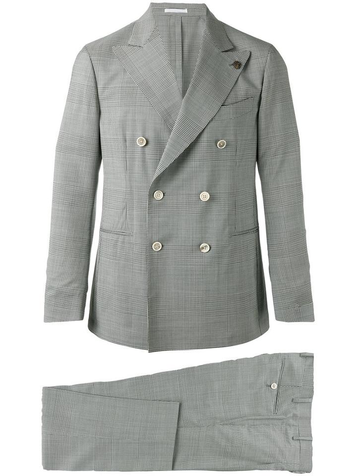 Gabriele Pasini Prince Of Wales Two-piece Suit, Men's, Size: 48, Black, Elastodiene/polyamide/wool