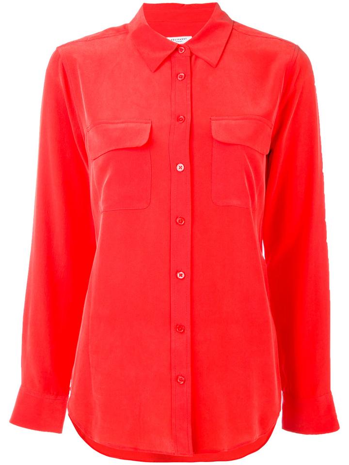 Equipment - Crepe De Chine Shirt - Women - Silk - M, Red, Silk
