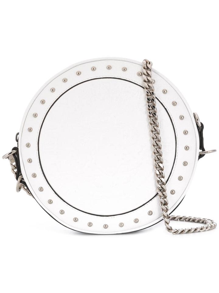 Balmain Embossed Coin Crossbody - White