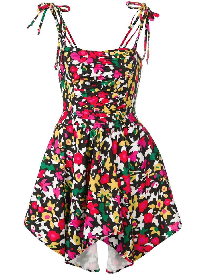 Attico Floral Ruched Mini Dress - Pink