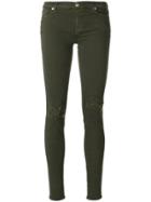 7 For All Mankind Distressed Skinny Jeans - Green