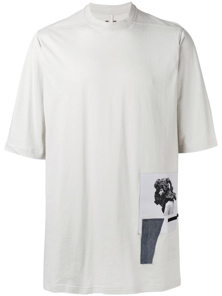 Jumbo Patch T-shirt - Men - Cotton - One Size, Nude/neutrals, Cotton, Rick Owens Drkshdw