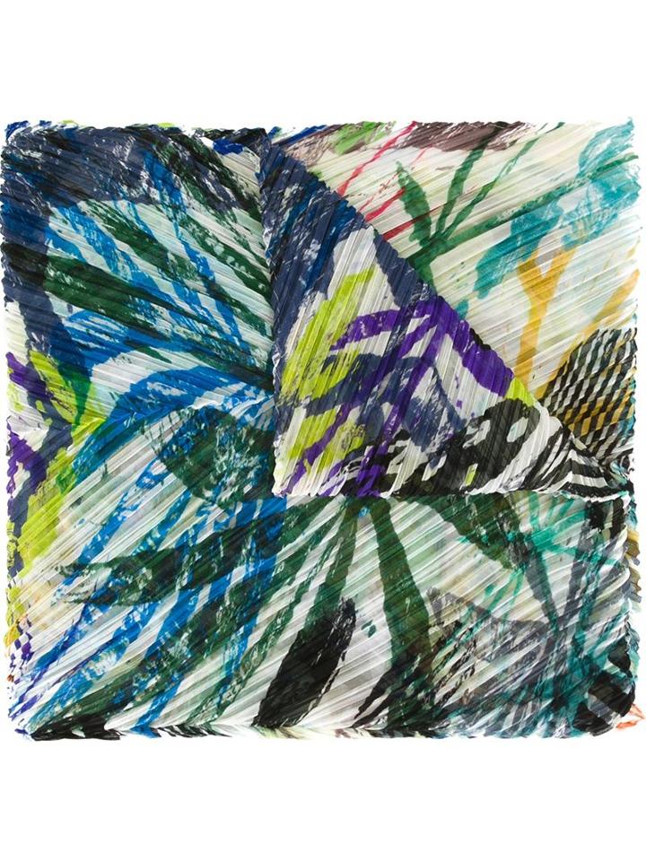 Pleats Please By Issey Miyake Leaf Print Pleated Scarf, Women's, Polyester