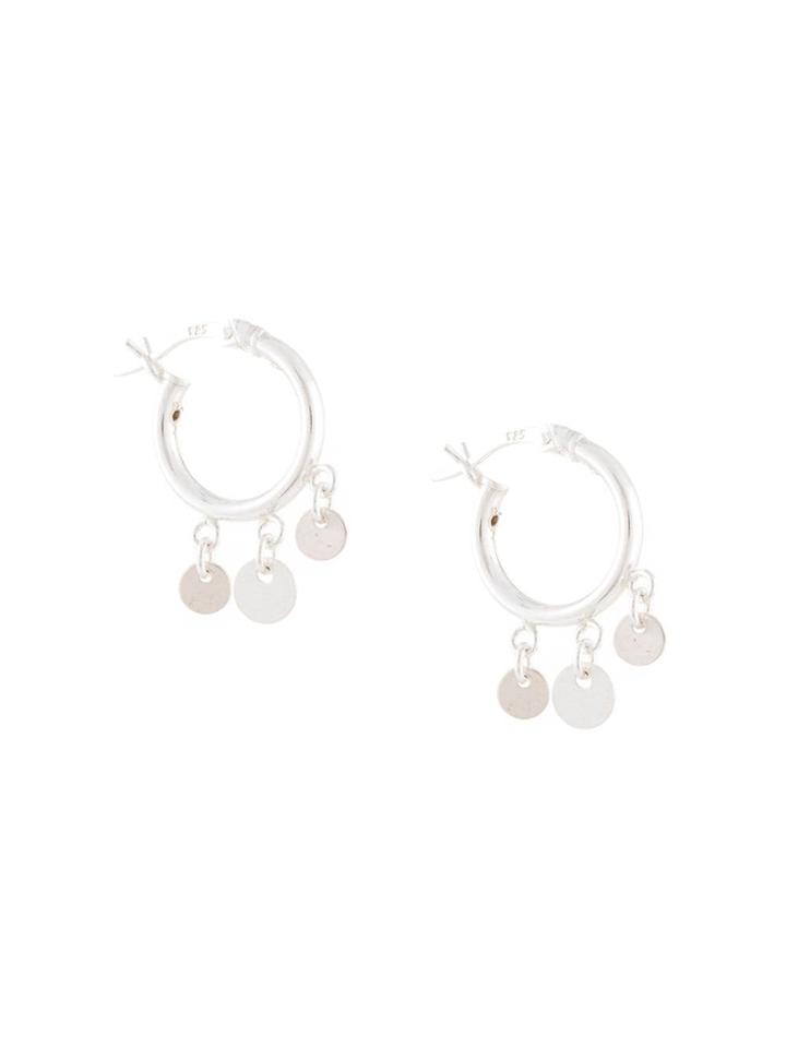 Petite Grand Moon Hoop Earrings - Silver