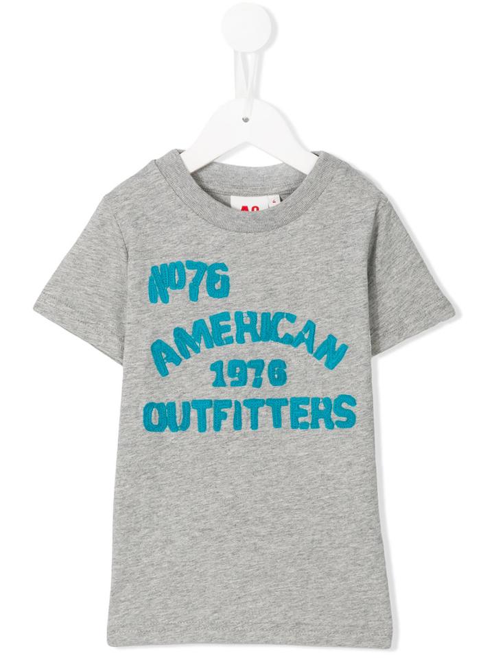American Outfitters Kids Logo Appliqué T-shirt, Boy's, Size: 12 Yrs, Grey
