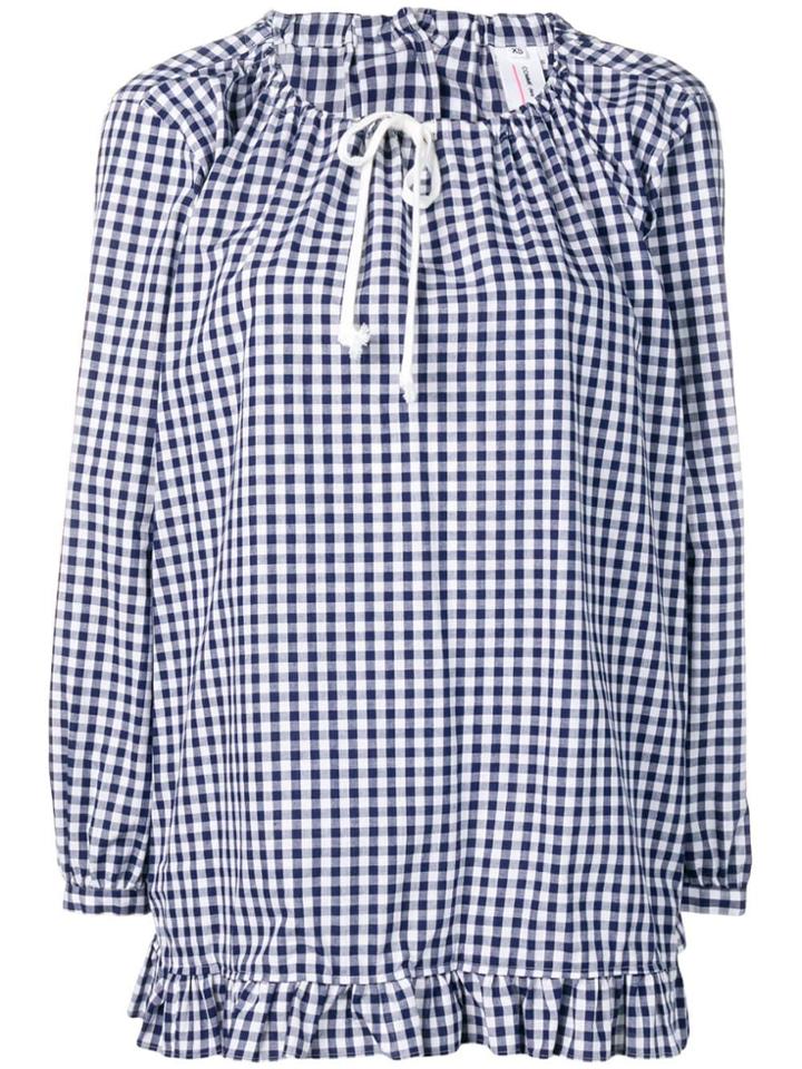 Comme Des Garçons Girl Gingham Ruffle Top - Blue