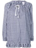 Comme Des Garçons Girl Gingham Ruffle Top - Blue