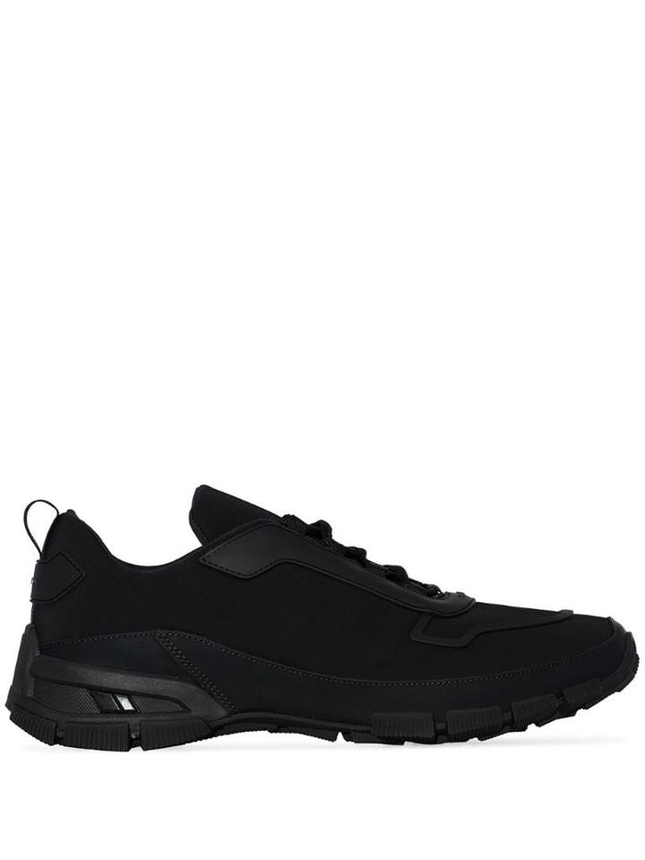 Prada Black Crossection Hiker Low Top Nylon Sneakers