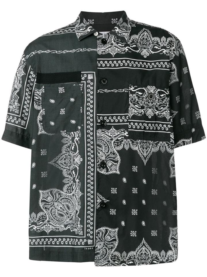 Sacai Bandana Print Half Sleeve T-shirt - Black
