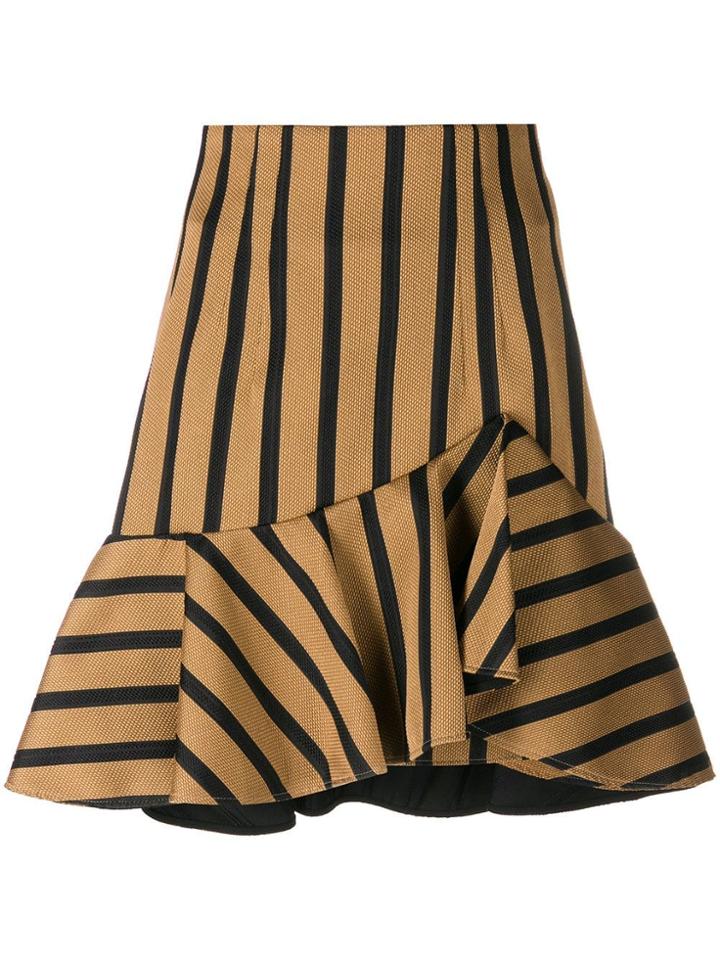 Dorothee Schumacher Striped Asymmetric Skirt - Brown
