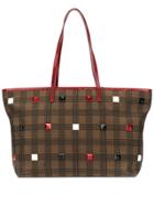 Fendi Pre-owned Studded Check Tote - Brown