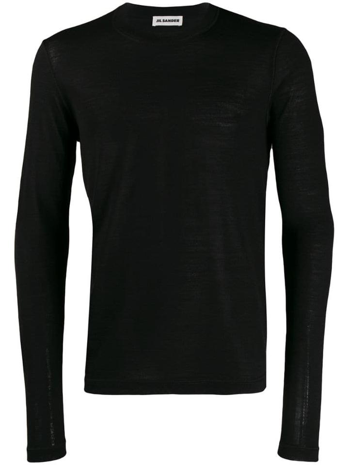 Jil Sander Fine Knit Sweater - Black