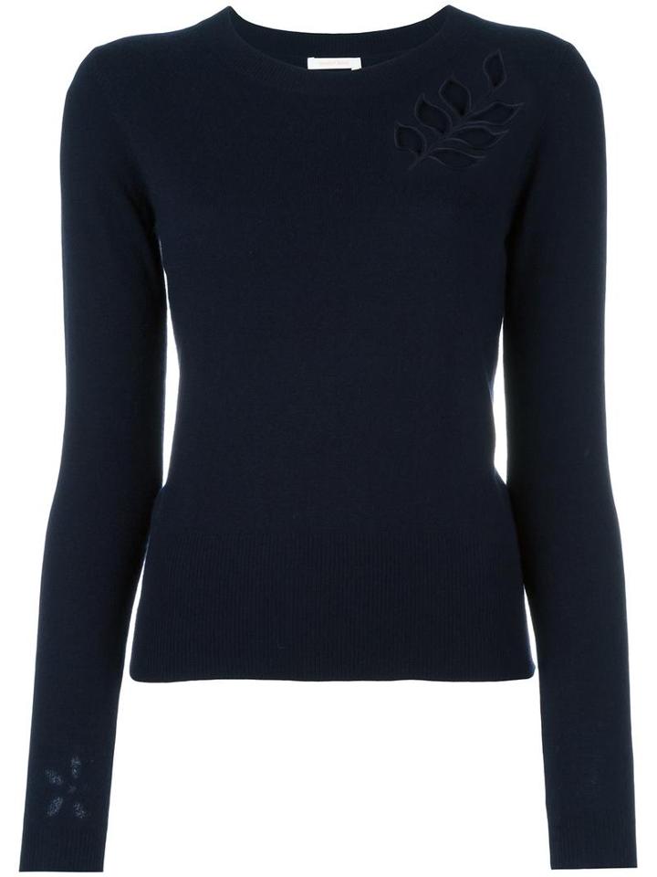 See By Chloé Cut-out Flower Jumper, Women's, Size: Medium, Blue, Cotton/nylon/viscose/wool