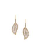 Anita Ko Leaf Earrings - Metallic