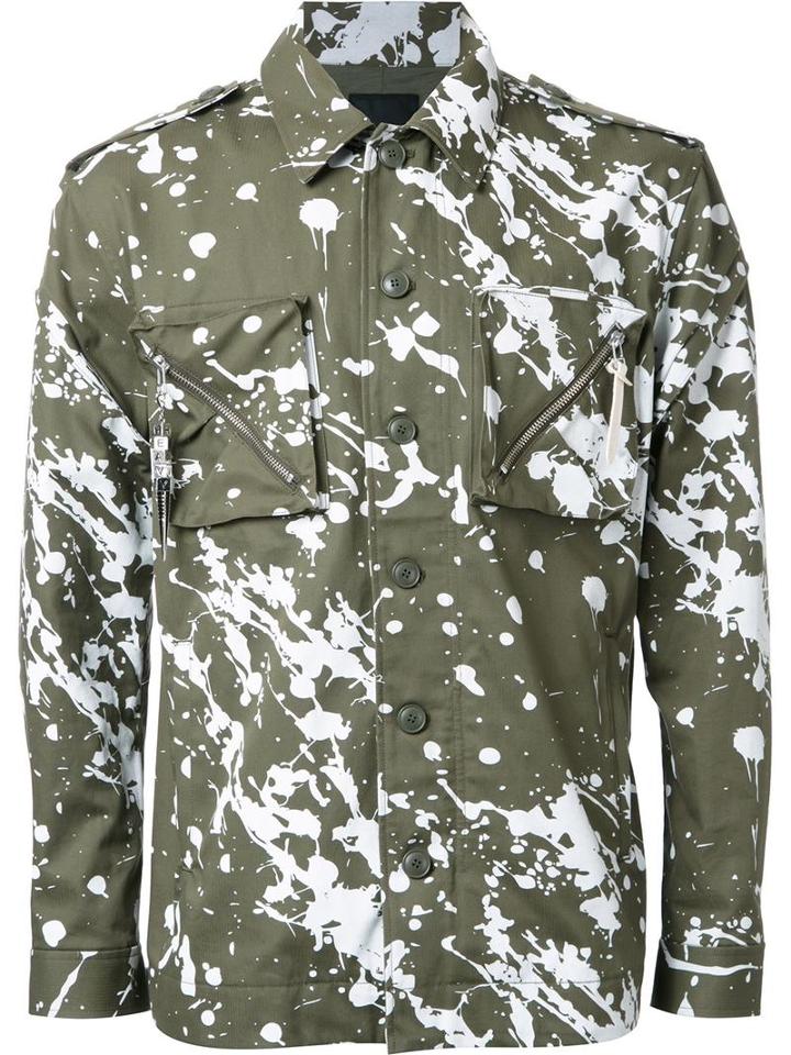 Yoshio Kubo Paint Splash Jacket, Men's, Size: 2, Green, Cotton