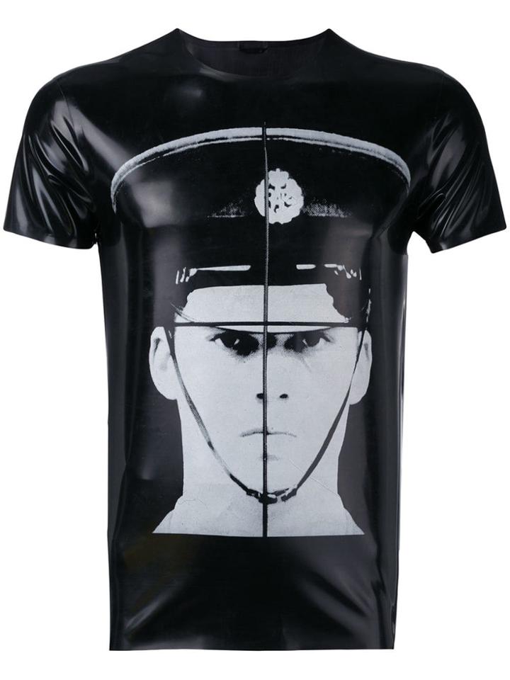 Jw Anderson Gilbert & George Policeman Print Latex Top - Black